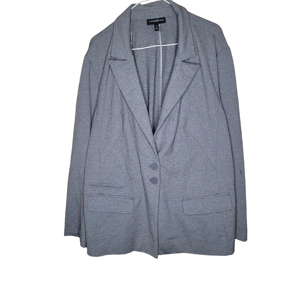 Lane Bryant Grey soft women's jacket blazer size 28 office career - Picture 1 of 9